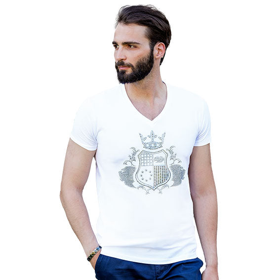 EliteClub Herren T-Shirt weiß mit Metallnieten